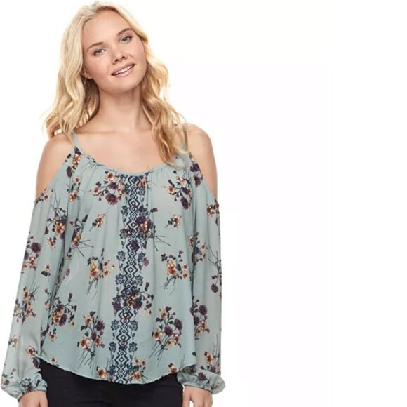 Rewind Embroidered Cold Shoulder Top - Picture 4 of 13